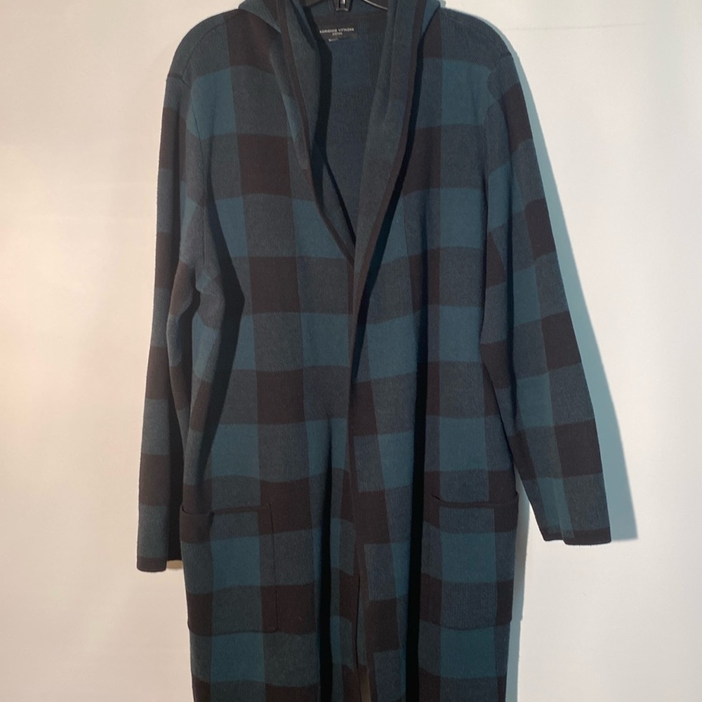 Adrienne Vittadini - knit plaid open cardigan. Size XL